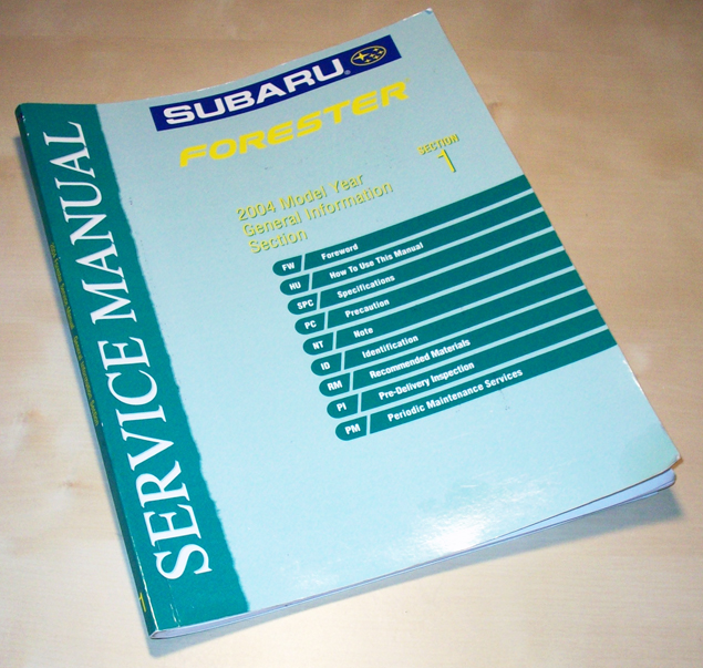 Genuine Subaru Forester Service Manual - General Information Section 1